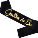 2 x Groom to Be Sash, Funny Bachelor Sashes for Future Groom Engagement Gift Idea Wedding Party Decorations Bachelorette Party Supplies, Black + Gold(Groom to Be)
