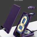 Wireless Charging Station,3 in 1 Charging Stand Made for Apple Watch Ultra 11 10 9 8 7 6 SE 5 4 3,Fast Wireless Charger Made for iPhone 17/Air/16/15/14/13/12,for AirPods Pro 3(with Adapter) (Purple)