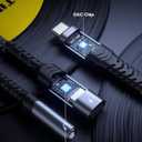 JSAUX USB C to 3.5mm Headphone and Charger Adapter, 2-in-1 Type C to Aux Audio Jack with PD 60W Fast Charging Dongle Cable Compatible with iPhone 16 Pro Max/15 Pro Max, Galaxy S24/S23 Ultra, Pixel 7