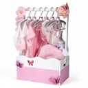 GiftAmaz Pink Wooden Baby Shower Crate Closet, Baby Storage Crate with Handle, Baby Shower Gifts Basket, Baby Welcome Box for Newborn Girls, Pregnancy Gifts for New Parents