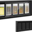 Sintuff 21.6 x 8.2 Graded Card Display Case Compatible with 5 PSA-Rated Trading Graded Card Display Frame Wall Mount Wooden Sports Baseball Case with Removable Clear View Dust Proof
