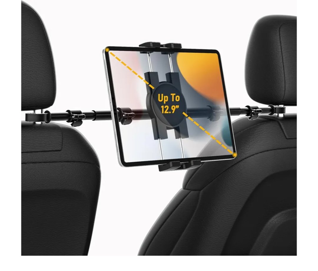 Car Headrest Tablet Holder, Car Back Seat iPad Mount Kids [Stretchable & Ultra-Stable] Between Seats Tablet Stand for Switch, iPad Pro Air Mini, Lenovo, iPhone, 4-13" Tablets & Phones