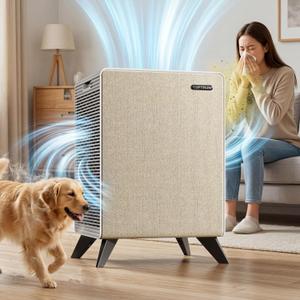 Air Purifiers for Home Large Room Up to 2250 ft - Remove 99% of Smoke Allergies Pet Dander Odor - Dual 3-Stage Filter of Washable Filter and with AQI