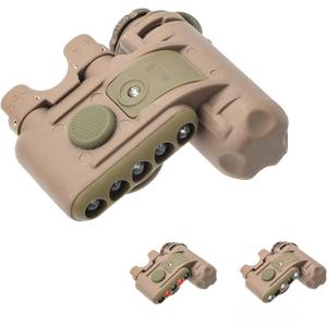 Tactical Helmet Light with Red Light + White Task Lamp + IR Strobe Beacon, 5 LED Beads Survival Signal Light with Helmet Light Mount for ARC/MICH Helmet/Guide Rail/Hat (Tan)