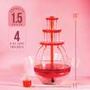 Kusini Drink Fountain for Parties - 1.5 Gal, 3 Tier Punch Bowl Drink Tower, LED Base, 4 Reusable Cups - Drink Dispenser Machine for, Juice, Punch, Pani Puri Fountain for Party Hosting Supplies