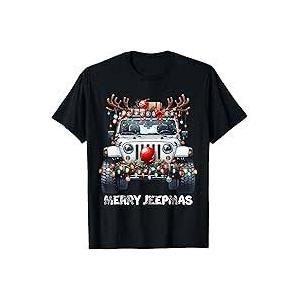 Merry Jeepmas Ugly Light Reindeer Christmas Affordable Price T-Shirt, XL 