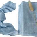 EHLDekol Cheesecloth Gauze Cloth Napkins 6 Pack 16x16 Inches 100% Natural Soft Cotton Weddings Decorative Parties Family Everyday Use Bulk Linen Dinner Napkins (Baby Blue, 6 Pack)