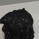 SweatyRocks Women's Sequin Long Sleeve Blouse Casual Round Neck Pullover Shirt Tops (Black) S