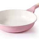 SENSARTE Nonstick Ceramic Frying Pan 8-Inch, Healthy Non Toxic Skillet, Induction Compatible Omelet Pan with Heat Resistant Handle, PFAS-Free, Pink