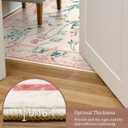 Morebes Pink Floral 8x10 Washable Rug for Living Room, Cute Large Area Rugs for Girls Bedroom Non Slip, Soft Low Pile Indoor Carpet for Nursery Playroom Kids Dining (Pink 8'x10')