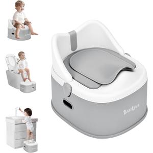 3 in 1 Potty Training Toilet, Toddler Potty Training Seat, Baby Potty Trainning Step Stool, Potty Trainer for Boys and Girls, Gray