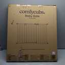 Comfy Cubs Baby Safety Gate with 3 Extensions - Adjustable 42" x 1.9" x 30" Q195 Steel Doorway Barrier - Powder-Coated Finish for Stairs and Doorways - Walk-Through Design Pet Gate - White