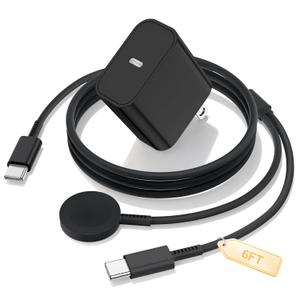 Cndons 2-in-1 Smart Watch Charger 6FT for Samsung Galaxy Watch Ultra/8/7/6/5/4/3/Active 2/1 (Pro,Classic)& 35W USBC Super Fast Charger for Samsung Phone S26 S25 S24 S23, Magnetic Watches Cable Cord (Black)