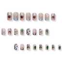 Red Silvery Glitter French Tip Press on Nails Christmas Medium Square Fake Nails with Vortex & Bow Designs Colored Light Xmas Nails Press ons Snowflake Winter False Nails for Women Holiday Kit