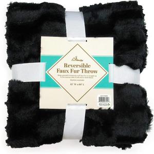 Case of [10] TrailWorthy Faux Fur Micro Mink Blanket - Black