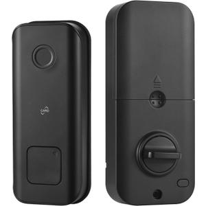 Fingerprint Door Lock, Smart Door Lock, Entry Door Lock Deadbolt with 5 Methods - APP, Fingerprint, RFID Card, Key, Passcode, Rechargeable Door Lock for 35-55mm Office, Home, Bedroom Door (Wifi Version Rechagrable Battery)