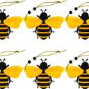 6 PCS Bee Ornaments Wooden Bumble Bees Cutouts Decorations for Tree Tree Tray Wreath Christmas Festival Bee Sign Art Crafts Home Hanging Decor