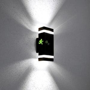 rosykite Motion Sensor Outdoor Wall Lights, Dusk to Dawn Exterior Light Fixtures with 3 Modes, Modern Up Down Wall Sconce, Waterproof Aluminum Porch Light for Garage, Patio, Front Door  Matte Black (1 Pack)