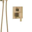 Delta Modern Square Shower System Faucet Set, Brushed Gold 6.5-inch Shower Head and Handle Set, Valve Trim Kit, Champagne Bronze T342703-CZ (Valve Not Included)