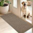 BEQHAUSE Dirt Trapper Door Mat 20" x 48", Non-Slip Washable Doormats Entrance Mat, Dirt Resistant and Absorbent Welcome Mat, Low Profile Floor Mats for Front Back Door and Entryway, Beige