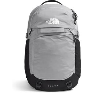 The North Face Router Everyday Laptop Backpack | Daypack with Water Repellent Finish, 17" Laptop Sleeve, Reflective Details, Meld Grey/TNF Black-NPF, One Size