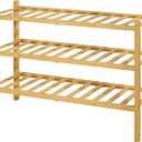 Kitsure Bamboo Wooden Shoe Rack for Closet - Stackable Shoe Organizer with Modular Structure, Space-Saving Shoe Shelf for Entryway, Living Room, Bedroom, 26.8" x 11" x 18.9", Natural