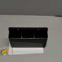 3 Slot Adjustable Remote Control Holder Wall Mount, TV Remote Box Hollow Bottom Slot Easy Phone Charging, Self Adhesive Remote Holder,Wall Pen Holder Storage Accessories for Home Office School (Black)