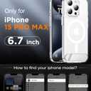 Temdan Magnetic Compatible with iPhone 15 Pro Max Case, [Built-in Invisible Kickstand][Compatible with MagSafe] [Military Grade Shockproof] Slim Thin Phone Case for iPhone 15 Pro Max 6.7"  Clear-Stand