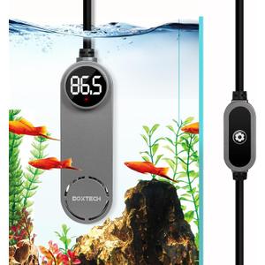 boxtech Small Fish Tank Heater - Mini Aquarium Heater, 50w Submersible Turtle Heater with Adjustable Temperature External Controller for 3 to 12 Gallon Betta Aquarium Tanks