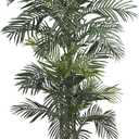 Nearly Natural 6.5 ft Artificial Golden Cane Palm Tree with Nursery Pot | Lifelike Silk Indoor Palm, Three Textured Trunks, Flexible Fronds, Low-Maintenance