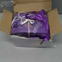 Kolldenn 36 Pack Small Thank You Gift Bags with Handles 5.9 x 4.3 x 2.4 Inches Wedding Favor Bags with Bow Ribbon Graduation Candy Goodie Gift Bag Bulk for Wedding Birthday Bridal Shower(Purple)