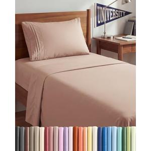 Full Size 3 Piece Sheet Set - Comfy Breathable & Cooling Sheets - Hotel Luxury Bed Sheets for Women & Men - Deep Pockets, Easy-Fit, Extra Soft & Wrinkle Free Sheets - Mauve Oeko-Tex Bed Sheet Set