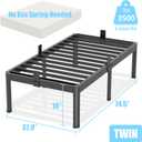 FUIOBYVV Twin Bed Frames with Round Corner Edge Legs 18 inch High 3500 lbs Heavy Duty Metal Platform Bed Frame Twin Size No Box Spring Needed/Non-Slip/Steel Slat Support/Noise Free