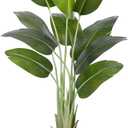Artificial Bird of Paradise Plant 5Ft Tall Fake Tropical Palm Tree Large Fake Plants with 10 Silk Banana Leaves Faux Plant Indoor Decor Trees with White Pot for Home Bedroom Living Room Office