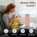 Portable Breast Milk Cooler for Travel, 22oz Large Capacity Breastmilk Chiller for Working Moms, 360 Cooling Keeps Milk Chilled 24 Hours, Includes 2 Baby Bottles, Breastfeeding Essentials, Pink