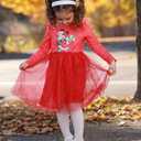 Disney Princess Frozen Minnie Mouse Dress Girls Sparkle Ruffle Tulle Tutu Birthday Party Fall Outfits Clothes Baby to Toddler (Red)
