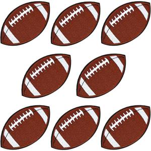 8PCS Football Patches, Iron on Rugby Sew on Patches Embroidered Applique, DIY Patch for T-Shirts, Jackets, caps, Bags (3.3"x1.8")