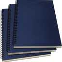 YUREE B5 Spiral Notebook Lined, Spiral Ruled Journal with Hard Kraft Cover, 70 Sheets (140 Pages), 10.3" x 7.2", 3-Pack, Blue