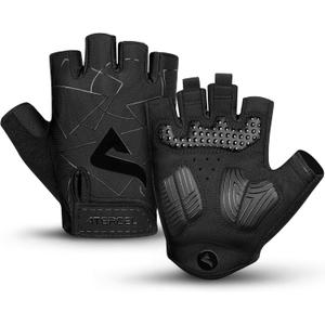 ATERCEL Cycling Gloves - Men's Bicycle Gloves for Cycling, Workout, Gym, Training, Weight Lifting, Outdoor, Dirt Bike, Mountain Bike, Riding (Large, Black)