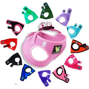 EcoBark Step in Dog Harness - Eco-Friendly Dog Harnesses for Small and Medium Breed Dogs - Reflective and Adjustable Body Halter Vest - Soft Mesh Toy Breed Harness (Baby Pink, Large) (Large -17 to 19 lbs -Chest Up to 18 in (Pack of 1))