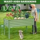 G GOOD GAIN Elevated Raised Garden Bed 2' x 4'- Galvanized Metal Planter Boxes with Legs, Outdoor Planters for Backyard/Patio/Balcony, with Drainage Holes for Vegetables, Flowers, Herbs, Green