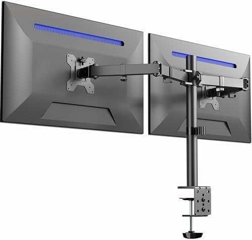 VIVO Dual Monitor Desk Mount, Heavy Duty Fully Adjustable Stand, Fits 2 LCD LED Screens up to 32 inches and 22 lbs Each, Black, STAND-V032