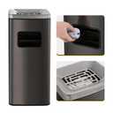 Dyna-Living Trash Can Outdoor Large Garbage Can with Lid Trash Bin Commercial Big Garbage Bin Industrial Metal Trash Enclosure Waste Container, Rectangle Black Gold (9.84*11.81*26.8 inch)