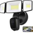 Onforu Floodlight Camera Outdoor, 5500-Lumen 2K HD Smart Security Flood Light Surveillance Cam Wired, Custom Motion Detection Zones & Light Alerts, Color Night Vision, 2-Way Audio, 24/7 Record (Black)