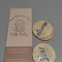 Baby Monthly Milestone Markers Disc, Wooden 3D Milestone Cards for Photos, Baby Announcement Sign,Slate Blue, 1-12 Months, 4 Inches in Size.