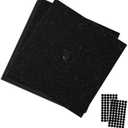 UPINS 16 Sheets Glitter Construction Paper for Grad Caps, Graduation Cap Decorations Bright Cardstock for DIY Craft Projects, Hat Topper Cover Supply with 64 Sticky Dots (Black)