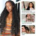16 Inch Human Boho Braiding Hair, Deep Wave Bulk Hair Extension 100g Knotless No Weft 100% Virgin Hair 3 Bundles/Pack, Natural Black