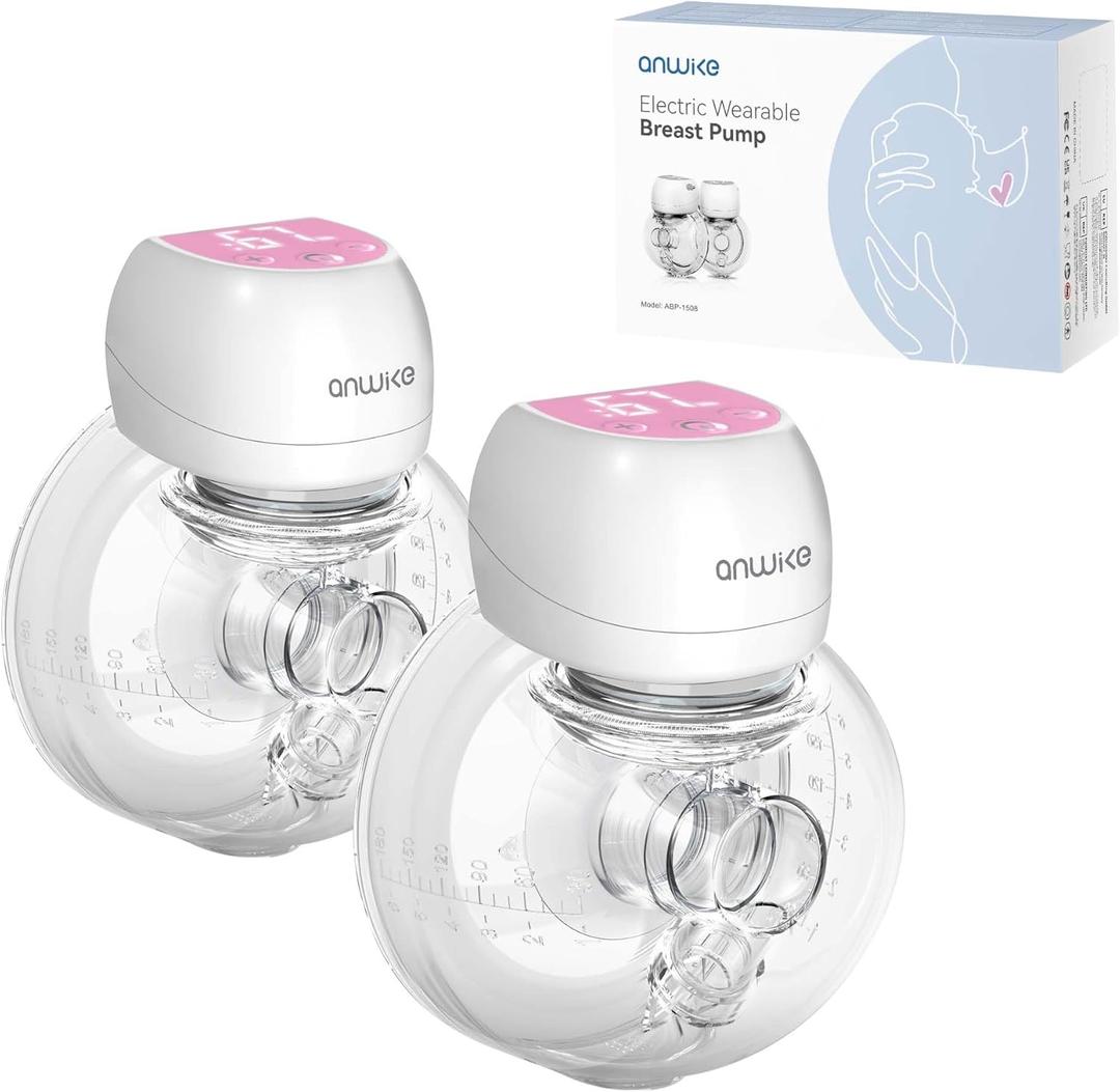Hands Free Breast Pump 1508 Ultra-Light 193g, Wearable Breastfeeding Pump with LCD Display 2 Modes & 9 Levels, Rechargeable Wireless Portable for On-The-Go & Discreet Pumping, 21mm/24mm FlangesPink