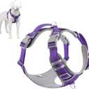 Plutus Pet No Pull Dog Harness, Release at Neck, Reflective Adjustable Dog Vest Harness, Easy Control Handle for Walking, for Small Medium Large Dogs, Purple, L