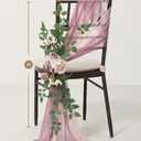 Ling's moment 8 Wedding Chair Decorations Aisle Pew Church Artificial Flower Greenery Swag Dusty Rose Pink Cream Bench Ceremony Reception Floral Faux Backdrop Rose Arrangements Party Outdoor Sashes